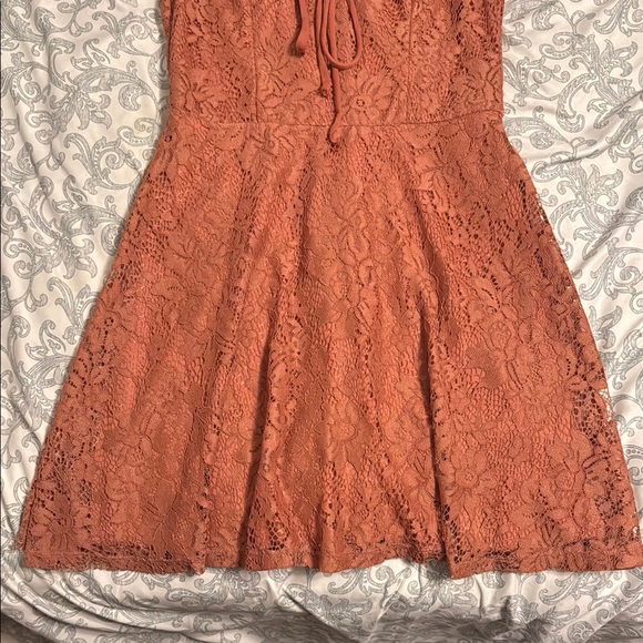 Trixxi coral Scoop Neck Tie Front Sundress - Picture 3 of 10